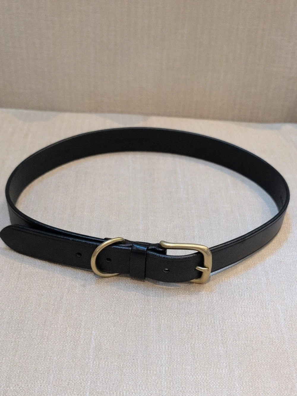 Crossroads Black Leather Belt with Solid Brass Buckle Size M Classic